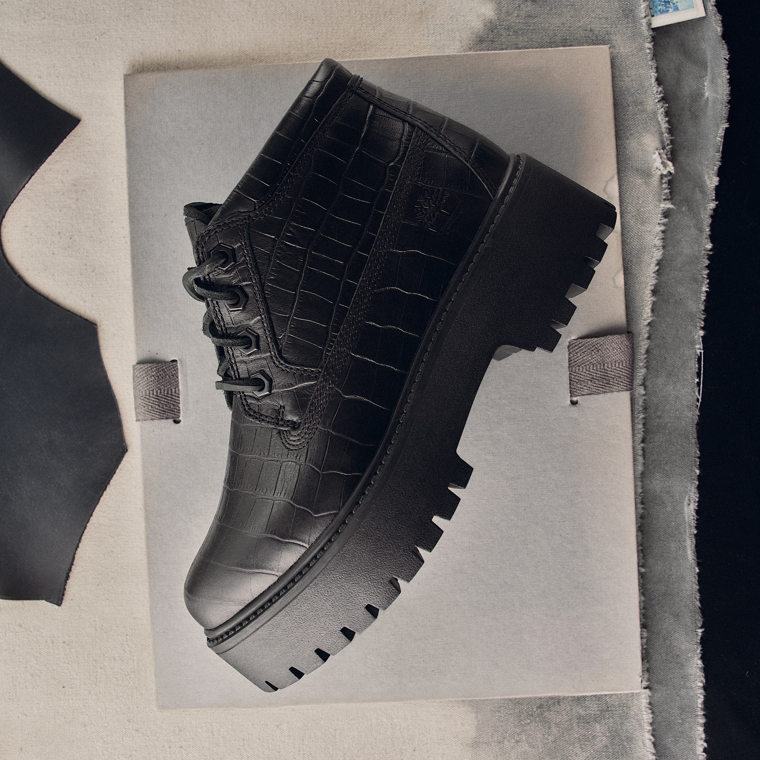 6Inch Boot compense Stone Street pour femme en noir TBL noir MKTG1