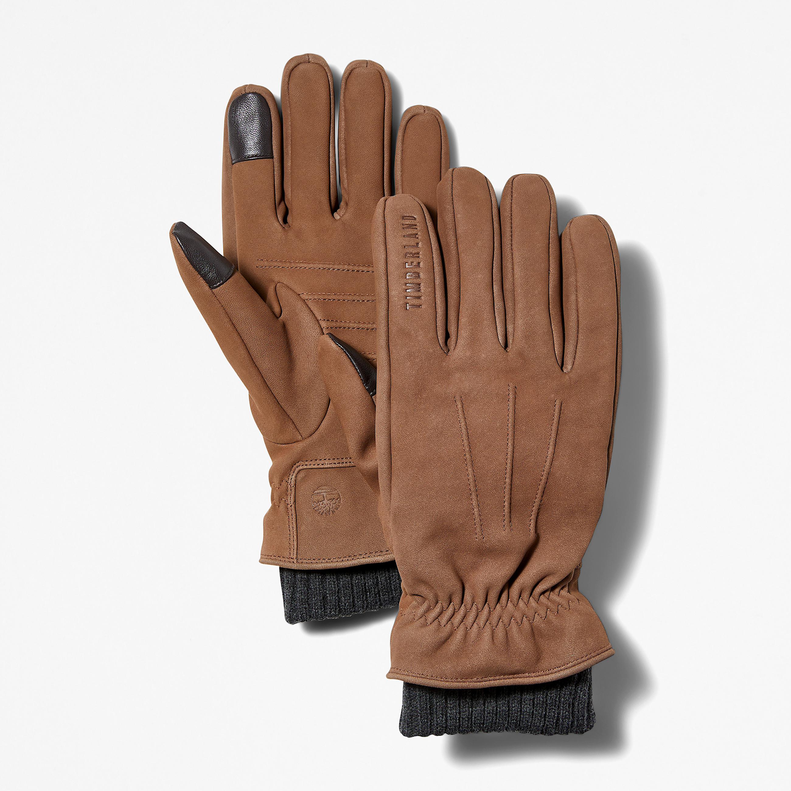 Leather Glove With Rib Cuff for Men in Light Brown