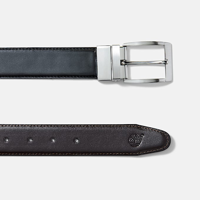 Bay Ridge 35mm Classic Reversible Leather Belt for Men in Dark Brown