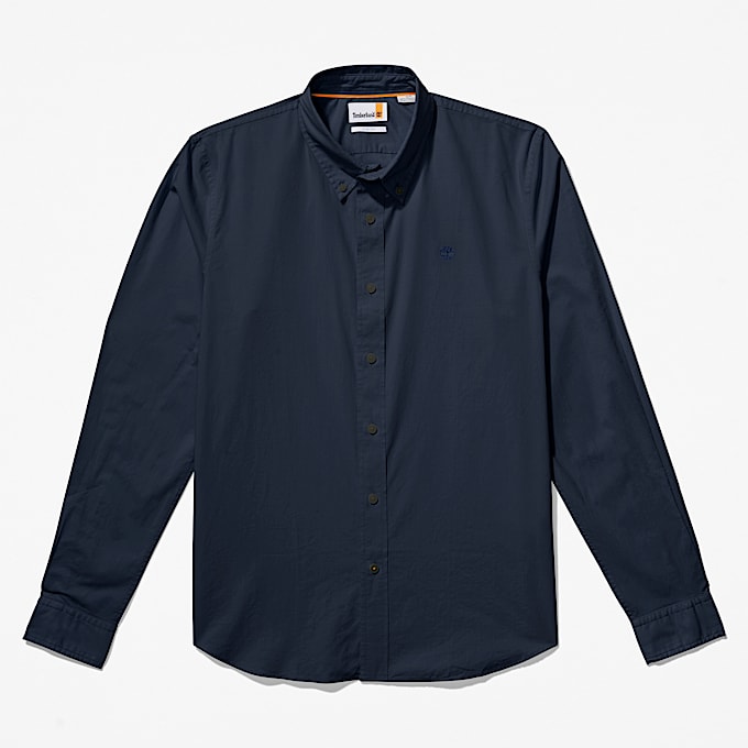 Einfarbiges Saco River Hemd aus Popeline fr Herren in Dunkelblau TBL Blau ALT5