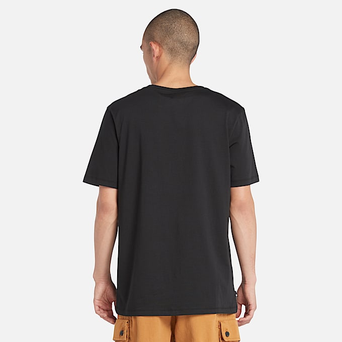 Contrast Stack Logo T-Shirt for Men in Black