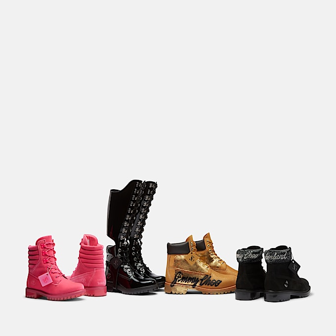 Stivale 6 Inch con Imbracatura Al Ginocchio Jimmy Choo x Timberland® da Donna in colore nero