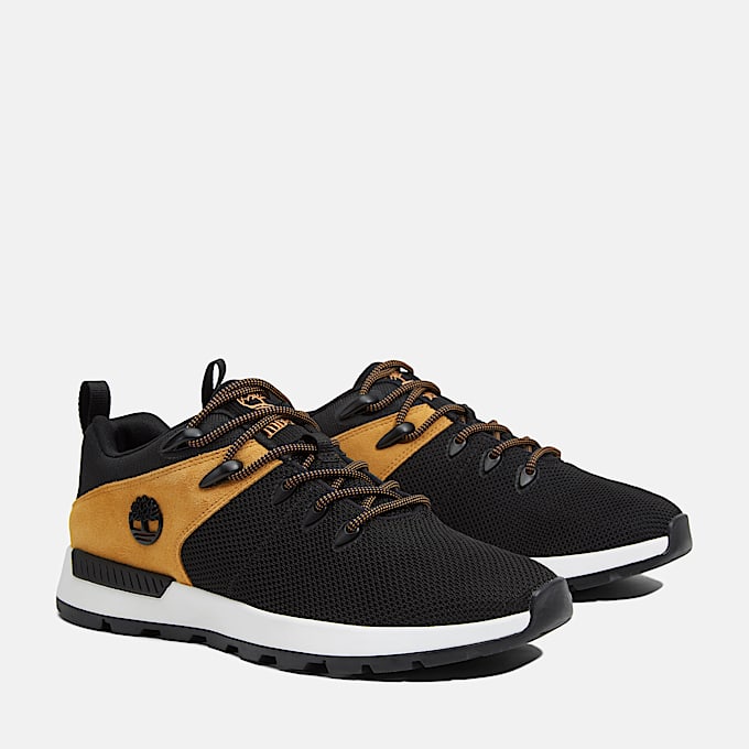 Sprint Trekker Lage Vetersneaker voor heren in zwart/geel