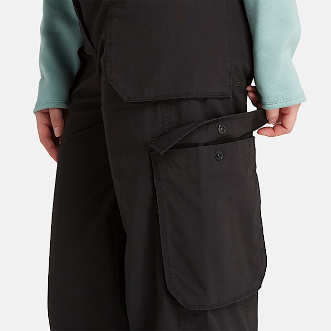 Geweven Utility-broek voor dames in zwart