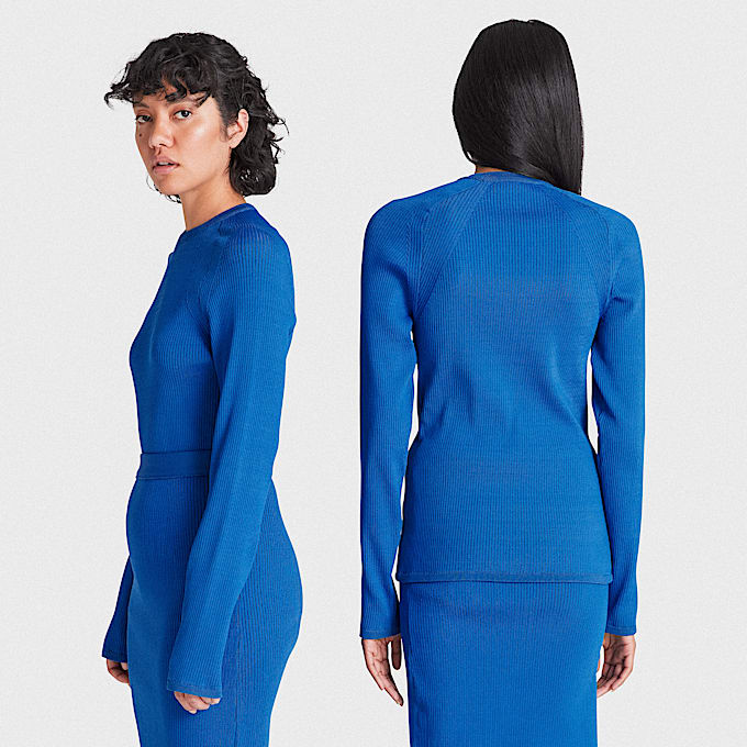 Strato Base in Maglia Timberland® x Suzanne Oude Hengel Future73 da Donna in blu