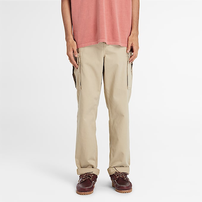 Brookline Twill Cargo Trouser for Men in Beige - 1