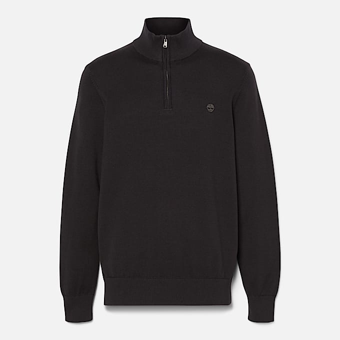Williams River Pullover mit 1/4-Reißverschluss für Herren in Pflaster-Schwarz
