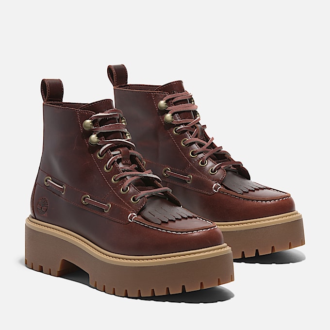 Stone Street Kiltie Boot mit Plateausohle fr Damen in Burgunderrot TBL Burgunderrot ALT3