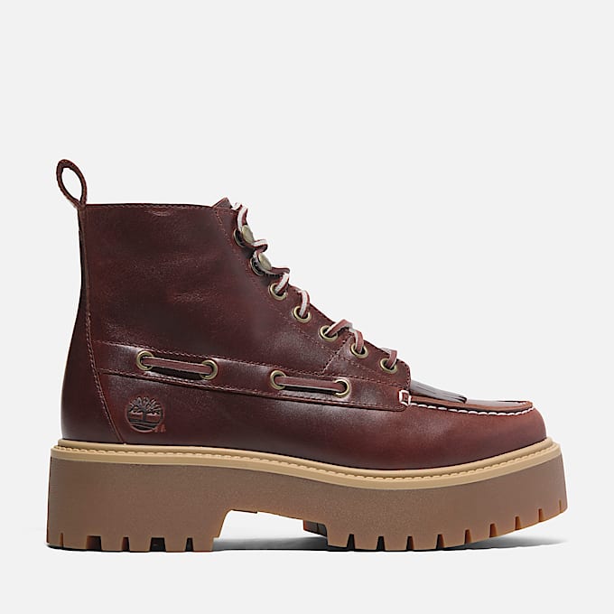 Stone Street Kiltie Boot mit Plateausohle fr Damen in Burgunderrot TBL Burgunderrot HERO