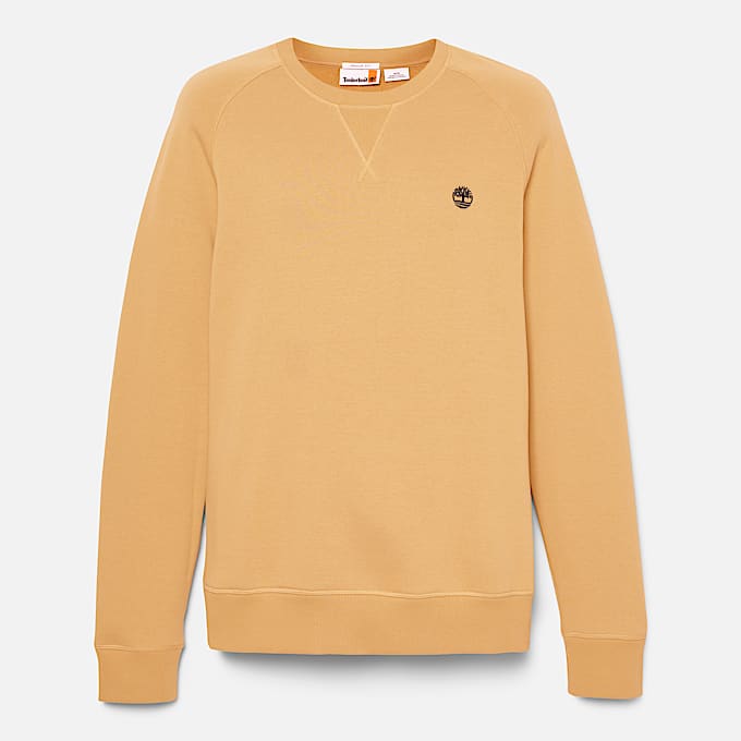 Exeter River Brushed Back Crewneck Sweatshirt for Men in Yellow