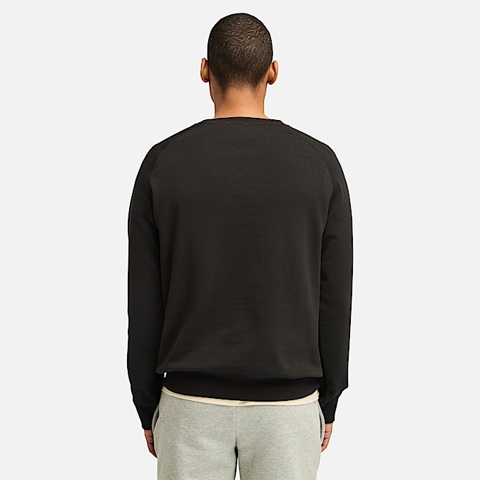Sweat à col rond et envers brossé Exeter River pour homme en Noir
