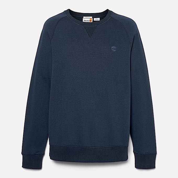 Exeter River Brushed Back Sweatshirt met ronde hals voor heren in Donkerblauw