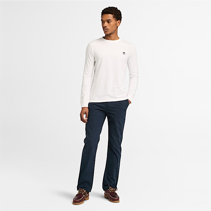 Dunstan River T-shirt met lange mouwen voor heren in wit