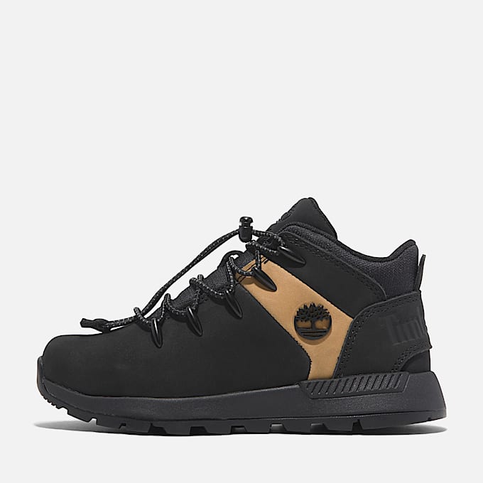 Sprint Trekker Mid Bungee Sneaker voor kids in zwart/geel