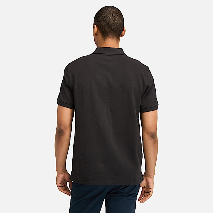Polo en piqué à manches courtes Millers River pour homme en noir