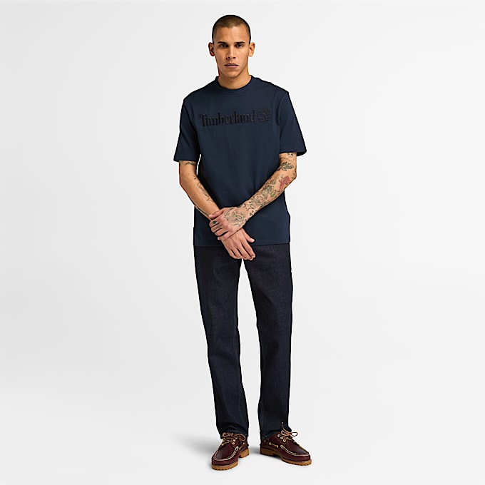 T-shirt à manches courtes Hampthon pour homme en bleu foncé