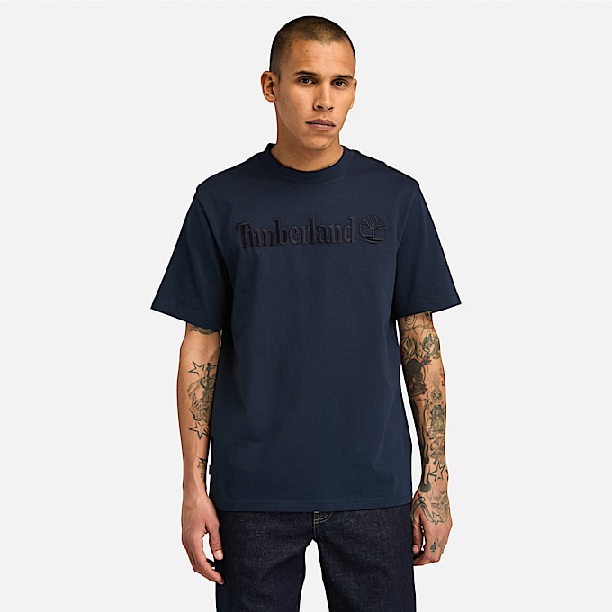T-shirt à manches courtes Hampthon pour homme en bleu foncé - 1