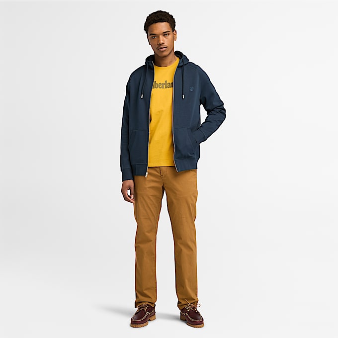 Sweat  capuche zipp et envers bross Exeter River pour homme en Bleu Fonc TBL bleu ALT1