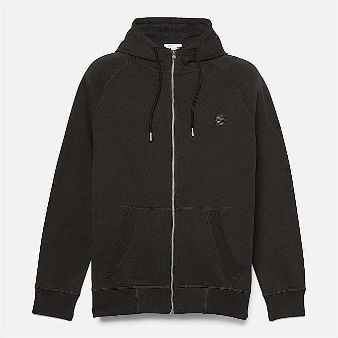Exeter River Brushback Full-Zip Hoodie for Men in Black