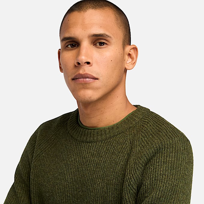 Phillips Brook Raglan Sleeve Crewneck Jumper for Men in Dark Green TBL Green ALT2