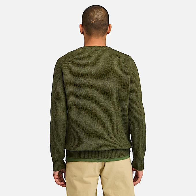Phillips Brook Raglan Sleeve Crewneck Jumper for Men in Dark Green TBL Green ALT9