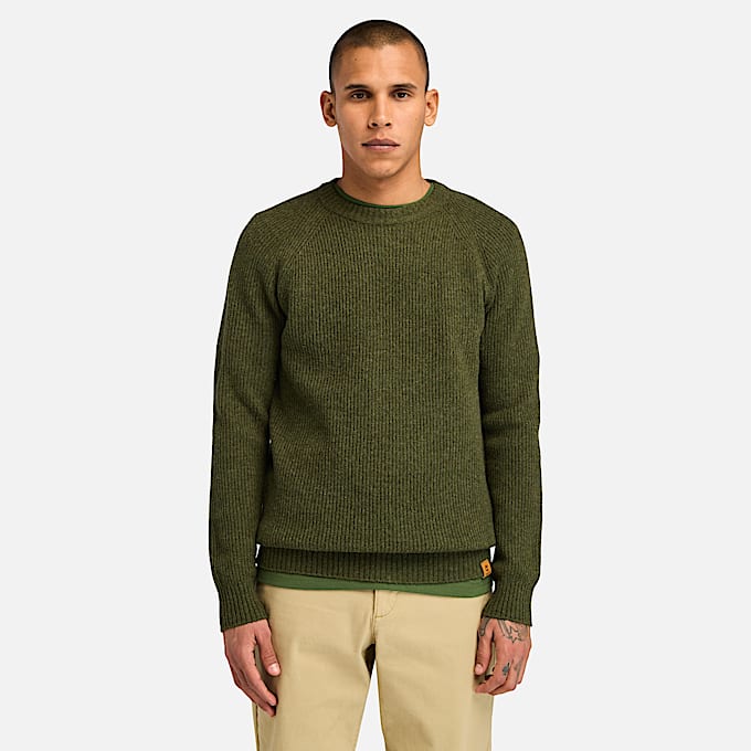 Phillips Brook Raglan Sleeve Crewneck Jumper for Men in Dark Green TBL Green HERO