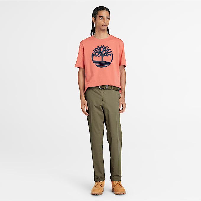 Claremont Twill Chino Straight Trouser for Men in Green TBL Green ALT1