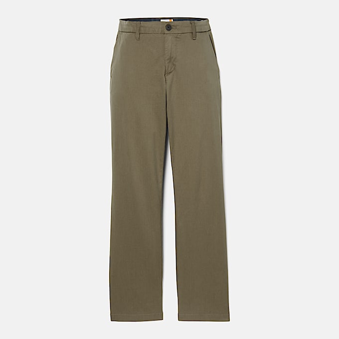 Claremont Twill Chino Straight Trouser for Men in Green TBL Green ALT10