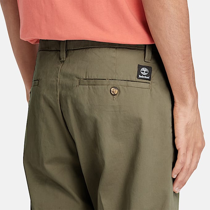 Claremont Twill Chino Straight Trouser for Men in Green TBL Green ALT2