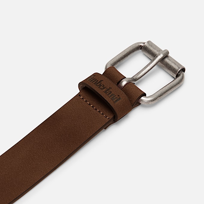 35mm Nubuck Belt With Vertical Cuts for Men in Dark Brown TBL Brown ALT1