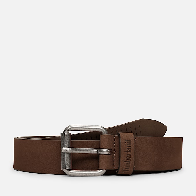35mm Nubuck Belt With Vertical Cuts for Men in Dark Brown TBL Brown HERO
