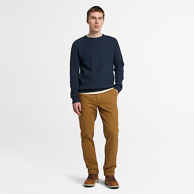 Phillips Brook Raglan Sleeve Crewneck Jumper for Men in Dark Blue TBL Blue ALT1