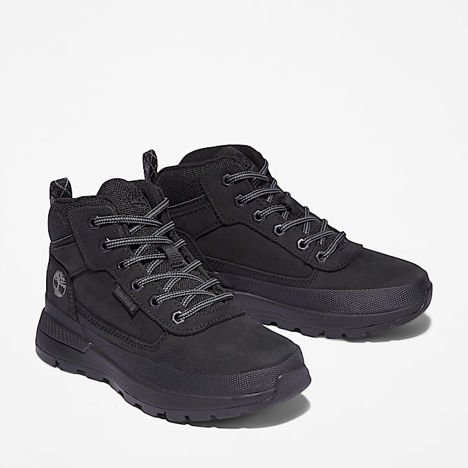Zapatillas Field Trekker con cordones elásticos para niños (de 30,5 a 35) en negro