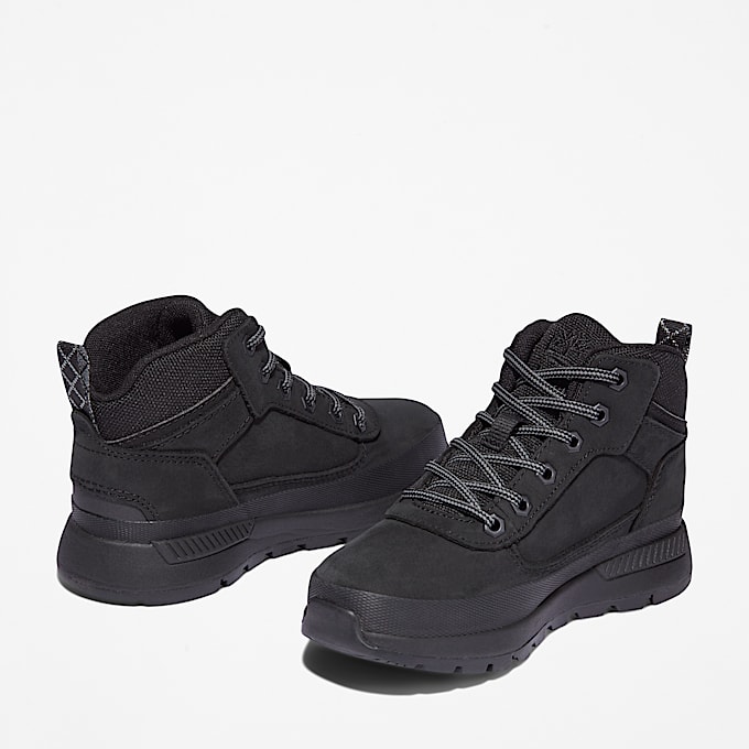 Zapatillas Field Trekker con cordones elásticos para niños (de 30,5 a 35) en negro