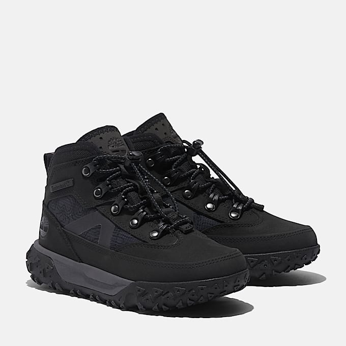 Halbhoher wasserfester GreenStride Motion 6 Bungee Sneaker fr Jugendliche in Schwarz TBL Schwarz ALT3