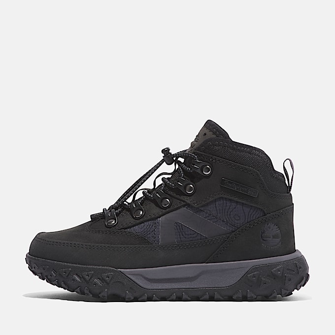 Halbhoher wasserfester GreenStride Motion 6 Bungee Sneaker fr Jugendliche in Schwarz TBL Schwarz ALT7
