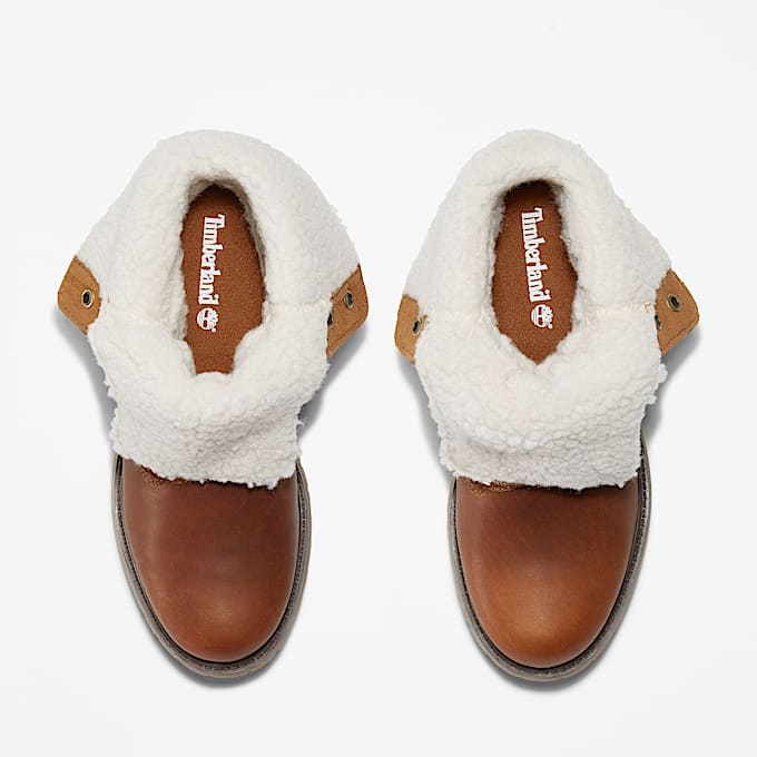 Timberland WarmLined Waterproof RollTop Boot fr dam i mrkbrun TBL Brun ALT2