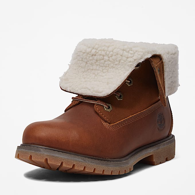Timberland WarmLined Waterproof RollTop Boot fr dam i mrkbrun TBL Brun ALT9
