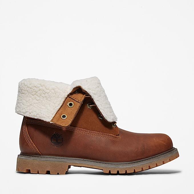 Timberland WarmLined Waterproof RollTop Boot fr dam i mrkbrun TBL Brun HERO