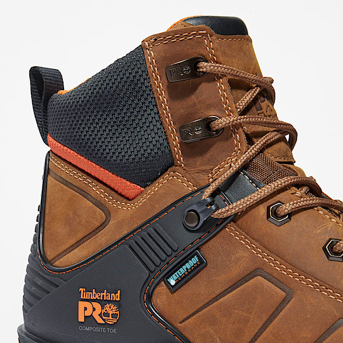 Hypercharge 6-Inch Waterproof Composite Toe Work Boot for Men in Brown