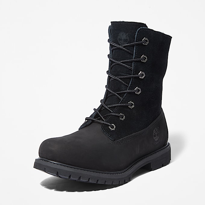 Wasserdichter Timberland RollTop Boot mit warmem Futter fr Damen in Schwarz TBL Schwarz ALT9