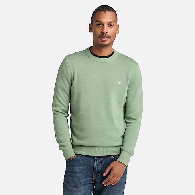 Garngefärbter Williams River Pullover aus Baumwolle für Herren in Grün - 1