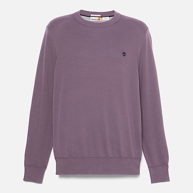 Pull en coton teint en fil Williams River pour homme en violet