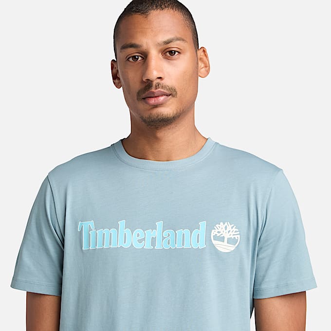Kennebec River Linear Logo-T-Shirt für Herren in Hellblau