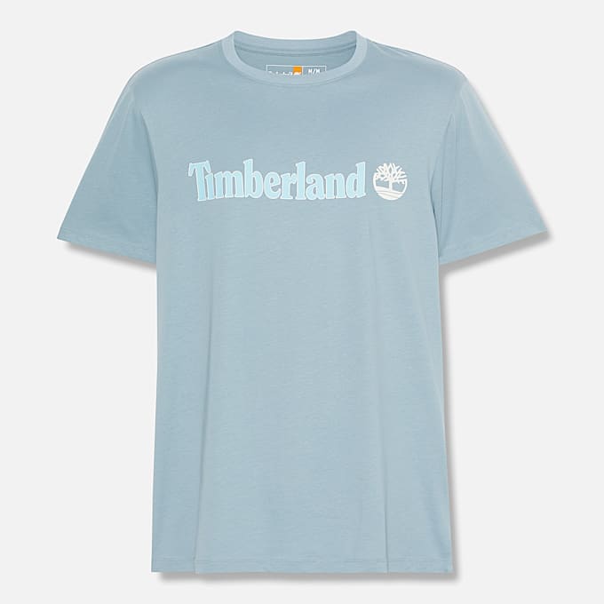 Kennebec River Linear Logo-T-Shirt für Herren in Hellblau