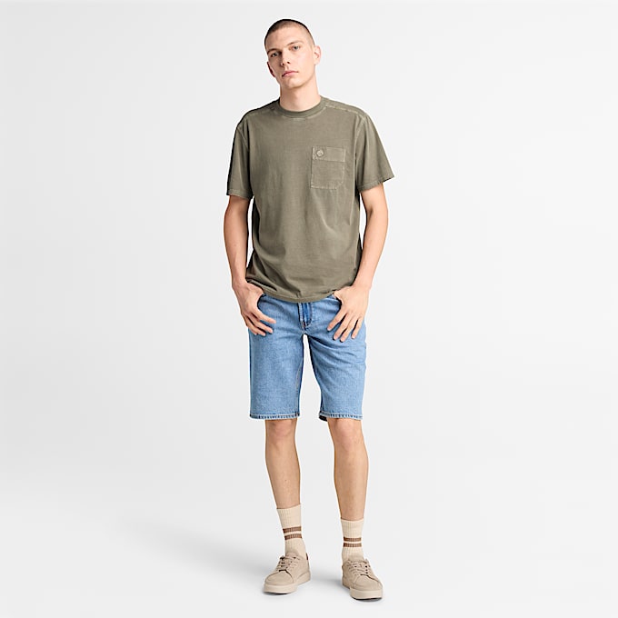 Merrymack River Garment Dye T-Shirt for Men in Green