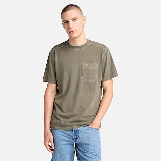 Merrymack River Garment Dye T-Shirt for Men in Green - 1