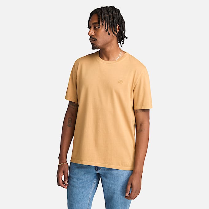 Dunstan River Garment Dye Short-Sleeve T-Shirt for Men in Yellow - 1