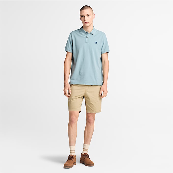 Millers River Pique Polo Shirt for Men in Light Blue