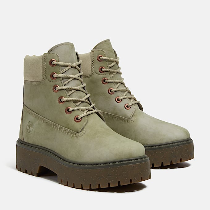 Stone Street 6-Inch Waterproof Platform Boot for Women in Light Green